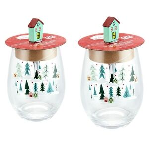 🔥SALE🔥 2 Holiday glasses with 2 Wine Stoppers